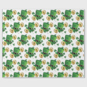 St. Patrick's Day Green Hat Kleeblatt Vine Irish Geschenkpapier (Flach)