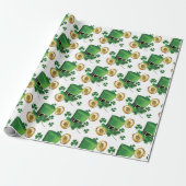St. Patrick's Day Green Hat Kleeblatt Vine Irish Geschenkpapier (Ungerollt)