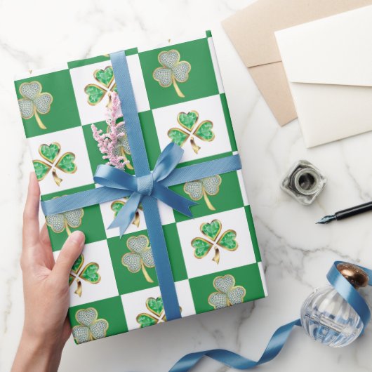 St. Patrick's Day Green Hat Kleeblatt Vine Irish W Geschenkpapier (Schenken)