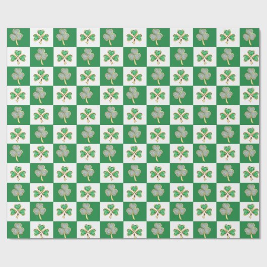 St. Patrick's Day Green Hat Kleeblatt Vine Irish W Geschenkpapier (Flach)