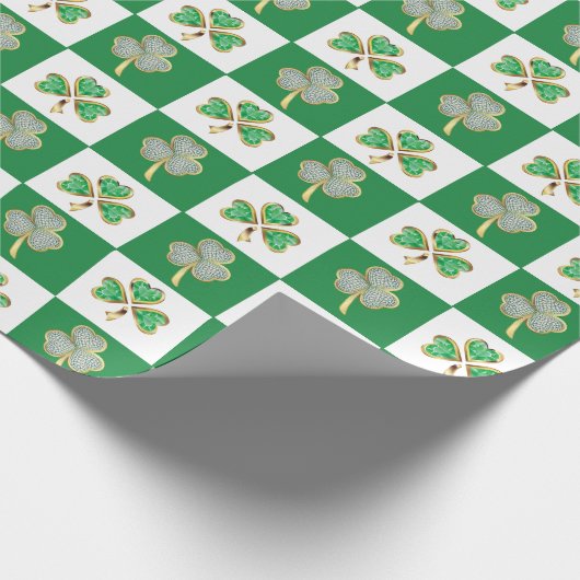 St. Patrick's Day Green Hat Kleeblatt Vine Irish W Geschenkpapier (Ecke)