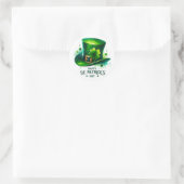 St Patricks Day Green Hat Kleeblatts Illustration Runder Aufkleber (Tasche)
