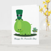 St Patrick's Day: Green HIPPO Karte (Gelbe Blume)