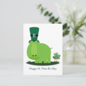 St Patrick's Day: Green HIPPO Postkarte (Stehend Vorderseite)