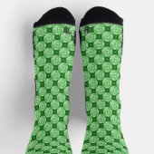 St. Patrick's Day Green Kariert Kleeblatt Muster Socken (Oben)