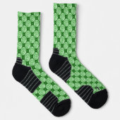 St. Patrick's Day Green Kariert Kleeblatt Muster Socken (Rechts)