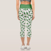 St Patricks Day Green Kariert Truck Clover Leaf Capri Leggings (Rückseite)