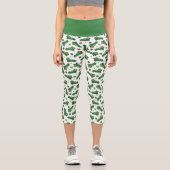 St Patricks Day Green Kariert Truck Clover Leaf Capri Leggings (Vorderseite)