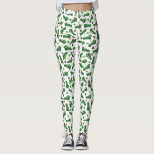 St Patricks Day Green Kariert Truck Clover Leaf Leggings (Vorderseite)