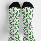 St Patricks Day Green Kariert Truck Clover Leaf Socken (Oben)