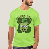 St Patricks Day Green Kiss Me Pig T-Shirt (Vorderseite)