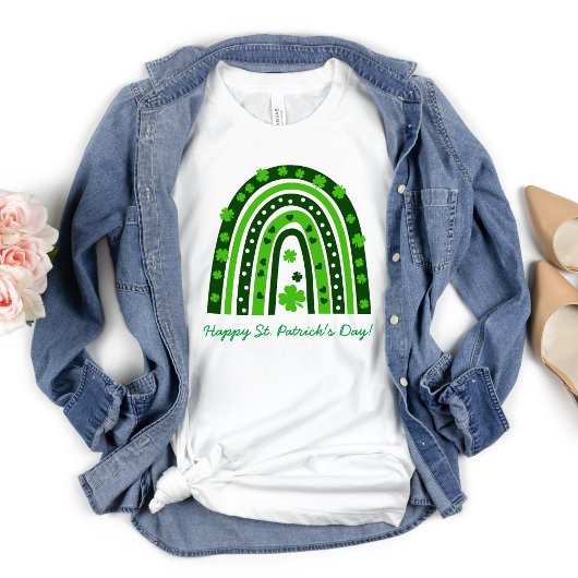 St. Patrick's Day Green Kleeblatt Boho Rainbow T-Shirt