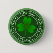 St Patrick's Day Green Kleeblatt Button (Vorderseite)