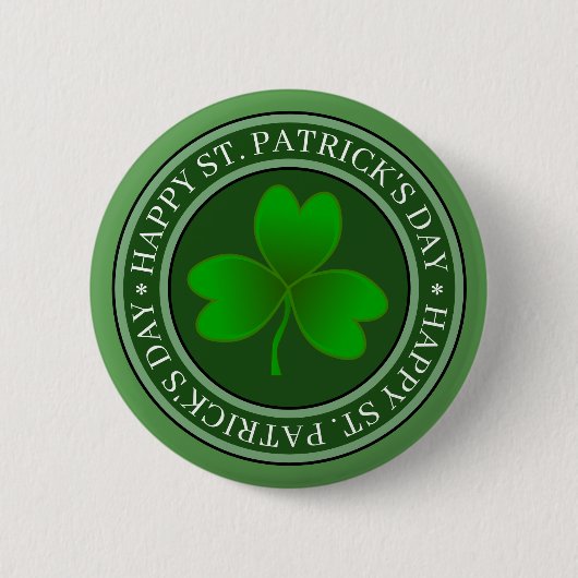 St Patrick's Day Green Kleeblatt Button (Vorderseite)
