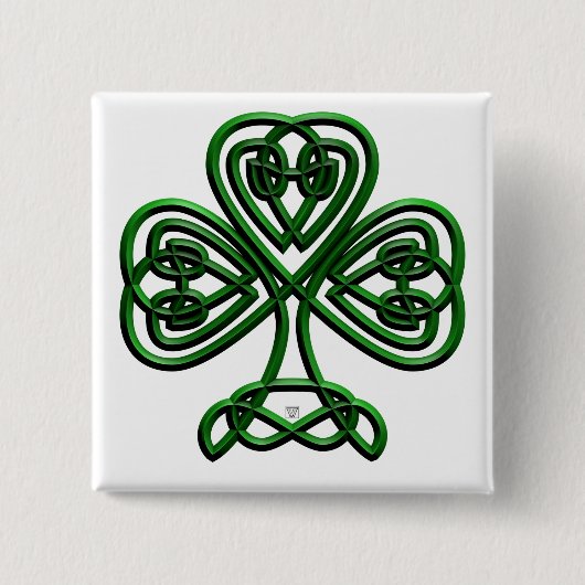 St Patricks Day Green Kleeblatt Button (Vorderseite)