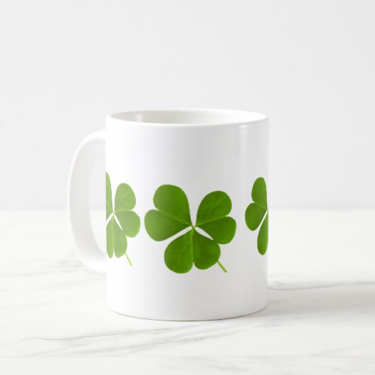 St. Patricks Day Green Kleeblatt Clover - Kaffee T Kaffeetasse (Vorderseite Links)