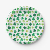 St Patricks Day Green Kleeblatt Clover Pattern Pappteller (Vorderseite)