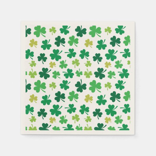 St Patricks Day Green Kleeblatt Clover Pattern Serviette (Vorderseite)