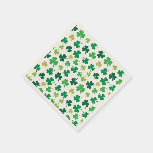 St Patricks Day Green Kleeblatt Clover Pattern Serviette (Ecke)