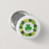 St. Patrick's Day Green Kleeblatt Clover Wreath Button (Vorne & Hinten)
