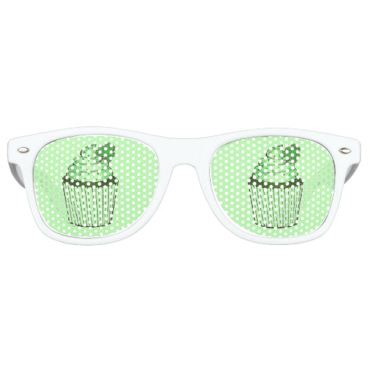 St. Patrick's Day Green Kleeblatt Cupcake Shades Sonnenbrille (Vorderseite)