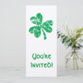 St. Patrick's Day Green Kleeblatt Einladung (Stehend Vorderseite)