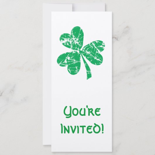 St. Patrick's Day Green Kleeblatt Einladung (Vorderseite)