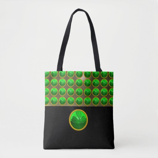 ST PATRICK'S DAY GREEN KLEEBLATT GEMSTONE Black Tasche (Vorderseite)