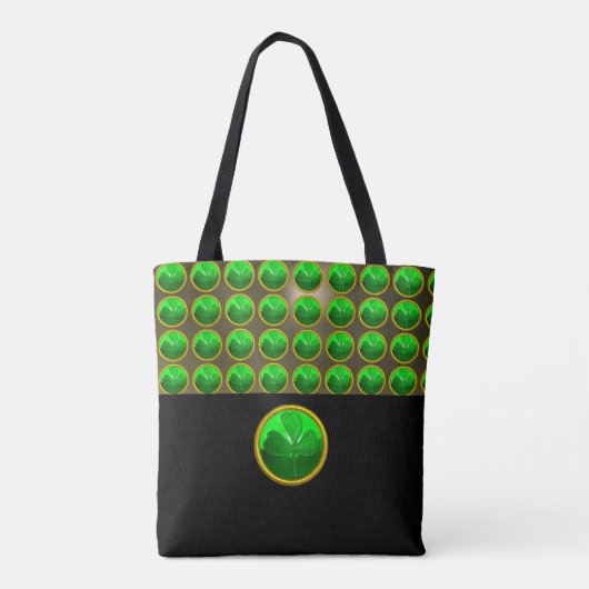ST PATRICK'S DAY GREEN KLEEBLATT GEMSTONE Black Tasche (Rückseite)