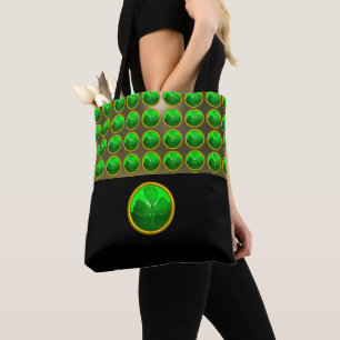 ST PATRICK'S DAY GREEN KLEEBLATT GEMSTONE Black Tasche