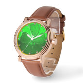 ST PATRICK'S DAY GREEN KLEEBLATT GEMSTONE JEWEL ARMBANDUHR (Winkel)