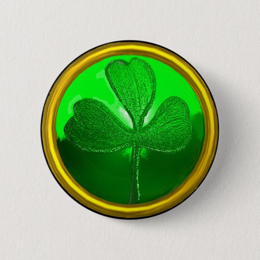 ST PATRICK'S DAY GREEN KLEEBLATT GEMSTONE JEWEL BUTTON (Vorderseite)