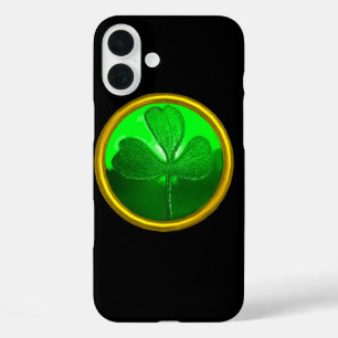 ST PATRICK'S DAY GREEN KLEEBLATT GEMSTONE JEWEL iPhone 16 PLUS HÜLLE