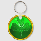 ST PATRICK'S DAY GREEN KLEEBLATT GEMSTONE JEWEL SCHLÜSSELANHÄNGER (Vorderseite)