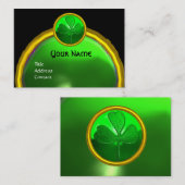 ST PATRICK'S DAY GREEN KLEEBLATT GEMSTONE JEWEL VISITENKARTE (Vorne/Hinten)