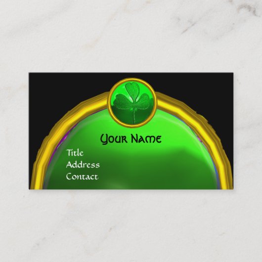 ST PATRICK'S DAY GREEN KLEEBLATT GEMSTONE JEWEL VISITENKARTE (Vorderseite)