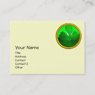 ST PATRICK'S DAY GREEN KLEEBLATT GEMSTONE JEWEL VISITENKARTE