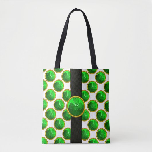 ST PATRICK'S DAY GREEN KLEEBLATT GEMSTONE White Tasche (Vorderseite)