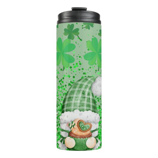 St Patrick's Day Green Kleeblatt Gnomes Thermosbecher (Vorderseite)