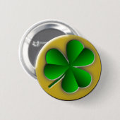 St Patrick's Day Green Kleeblatt Gold Hintergrund Button (Vorne & Hinten)
