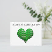 St Patrick's Day Green Kleeblatt Herzkarte Postkarte (Stehend Vorderseite)