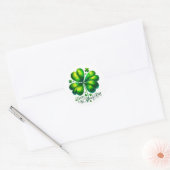 St Patricks Day Green Kleeblatt Illustration Runder Aufkleber (Umschlag)