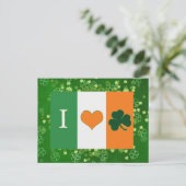 St Patricks Day Green Kleeblatt Liebe Postkarte (Stehend Vorderseite)