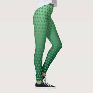 St Patricks Day Green Kleeblatt Muster Leggings