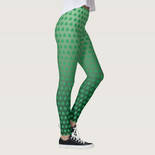 St Patricks Day Green Kleeblatt Muster Leggings (Rechts)