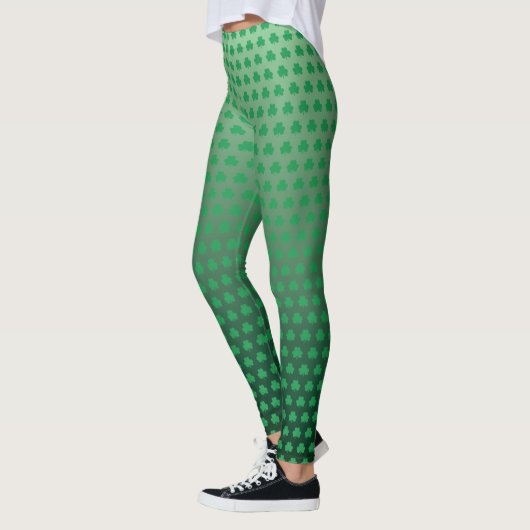 St Patricks Day Green Kleeblatt Muster Leggings (Links)