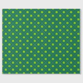 St Patrick's Day Green Kleeblatt Muster Niedlich Geschenkpapier (Flach)