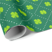 St Patrick's Day Green Kleeblatt Muster Niedlich Geschenkpapier (Rolleneckpunkt)