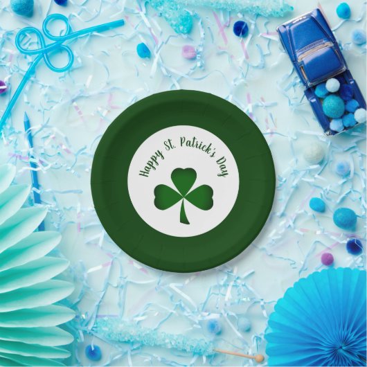 St. Patrick's Day Green Kleeblatt Pappteller (Party)