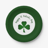 St. Patrick's Day Green Kleeblatt Pappteller (Vorderseite)